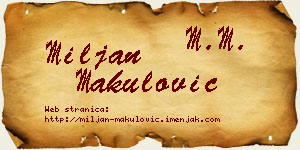 Miljan Makulović vizit kartica